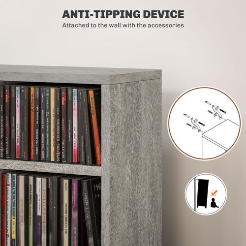 CD Storage Unit - Set of 2 with Adjustable Shelves