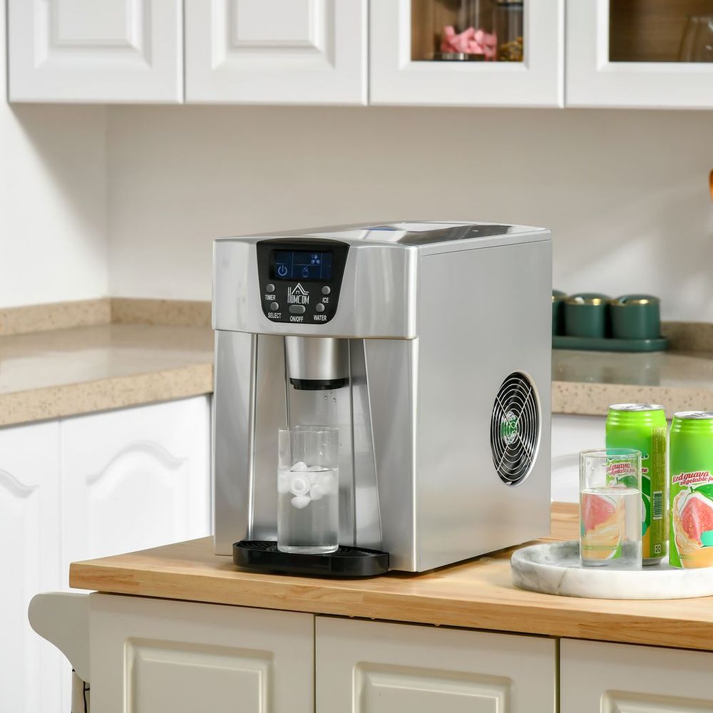 Ice Maker Machine and Water Dispenser No Plumbing Required Silver