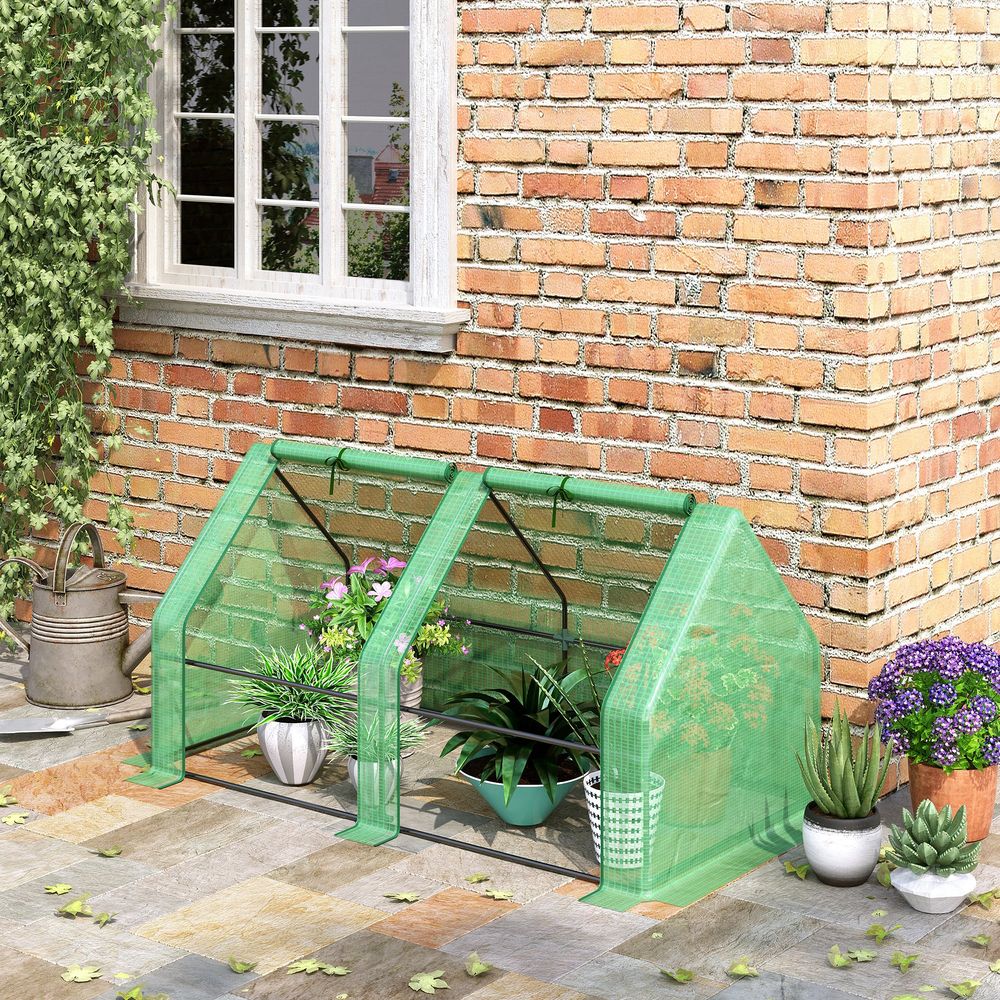 Portable Mini Greenhouse - Steel Frame & PE Cover - 180x90x90cm - Ideal for Small Spaces