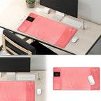 Multifunctional Pink Office Desk Mouse Mat: Eco-friendly, PVC+DS Material - Calendar, Phone Holder & More