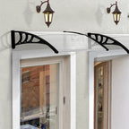 Clear Polycarbonate Curved Awning - 75x120x23 cm - UV Resistant