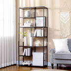 7 Tier Storage Shelves, Free Standing Book Shelf for Study, Living Room