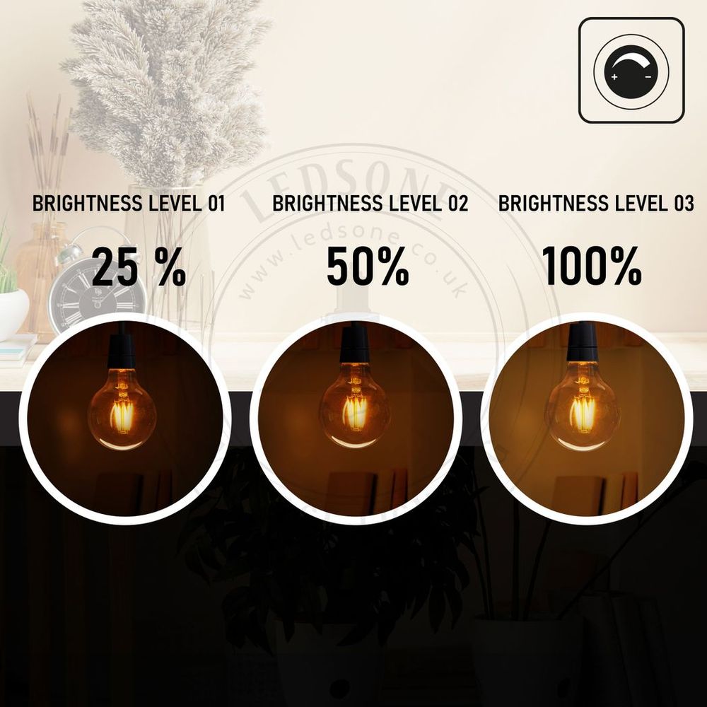 Vintage G95 E27 4W LED Filament Bulb Retro 2700K Warm White Screw Bulb