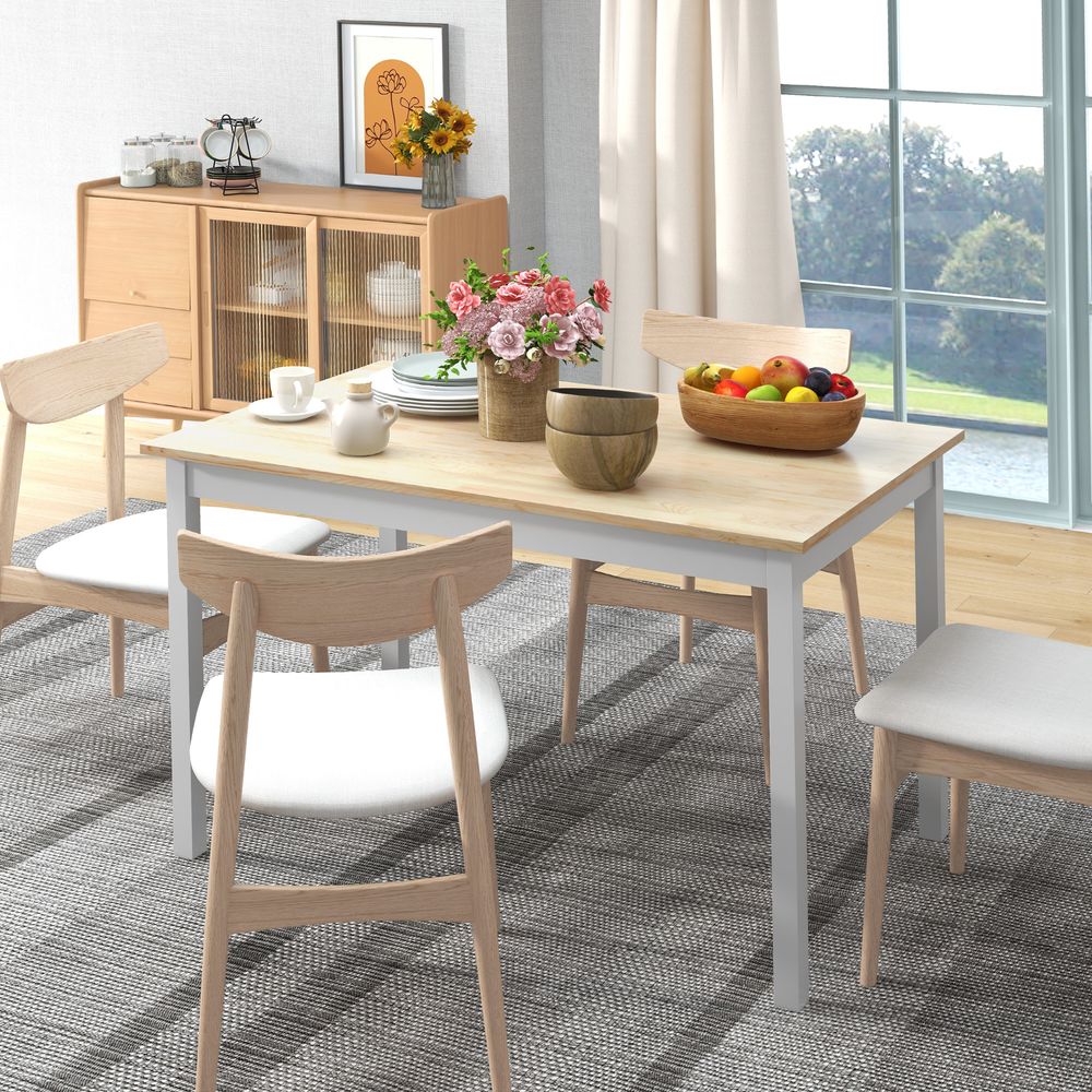 Farmhouse Dining Table: Wood Frame, Rustic Design for Kitchen & Dining Room