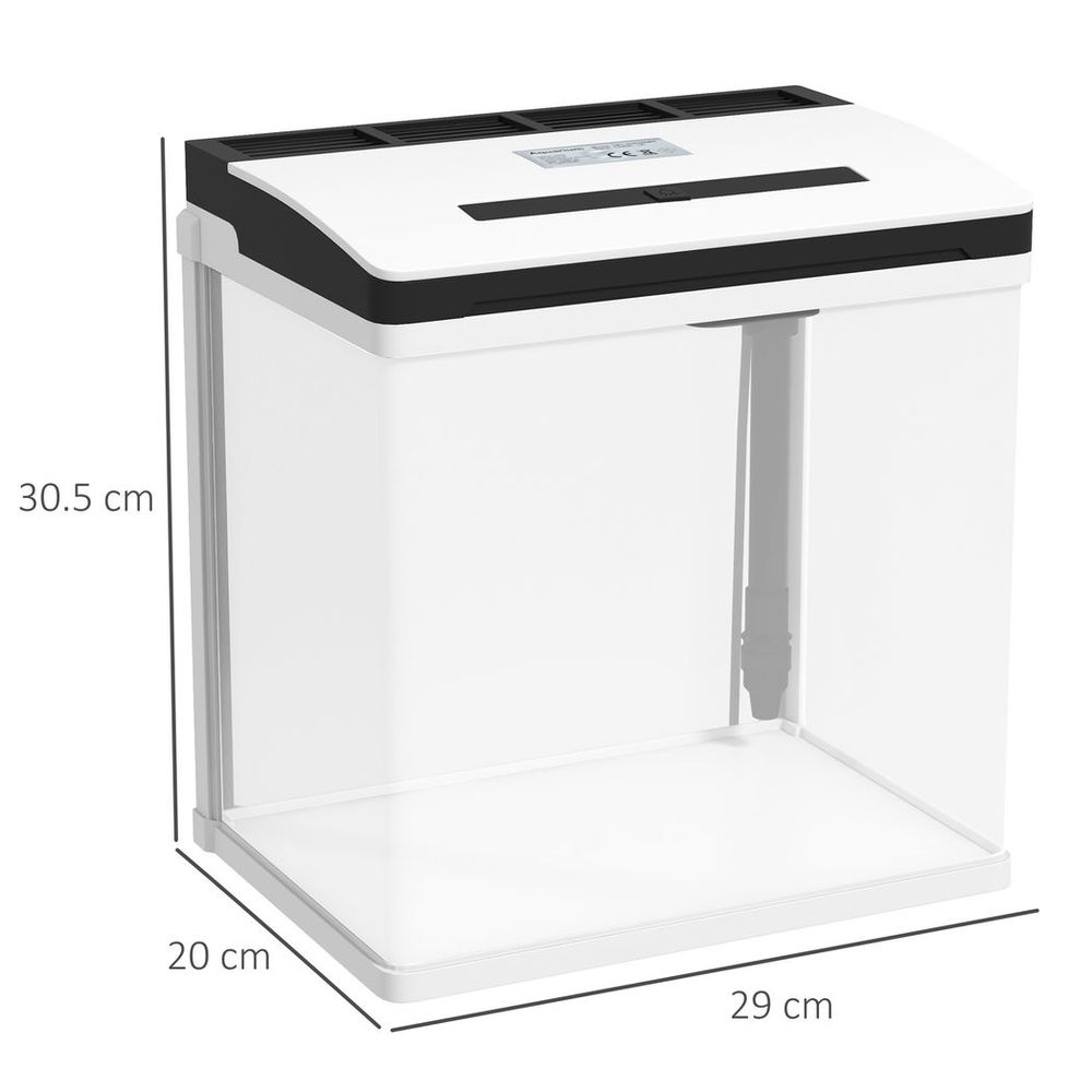 13L Glass Fish Tank w/Filter, LED Lighting, Water Pump