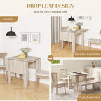 Folding Dining Table Extendable Kitchen Table - Drop Leaf Table for 2-4