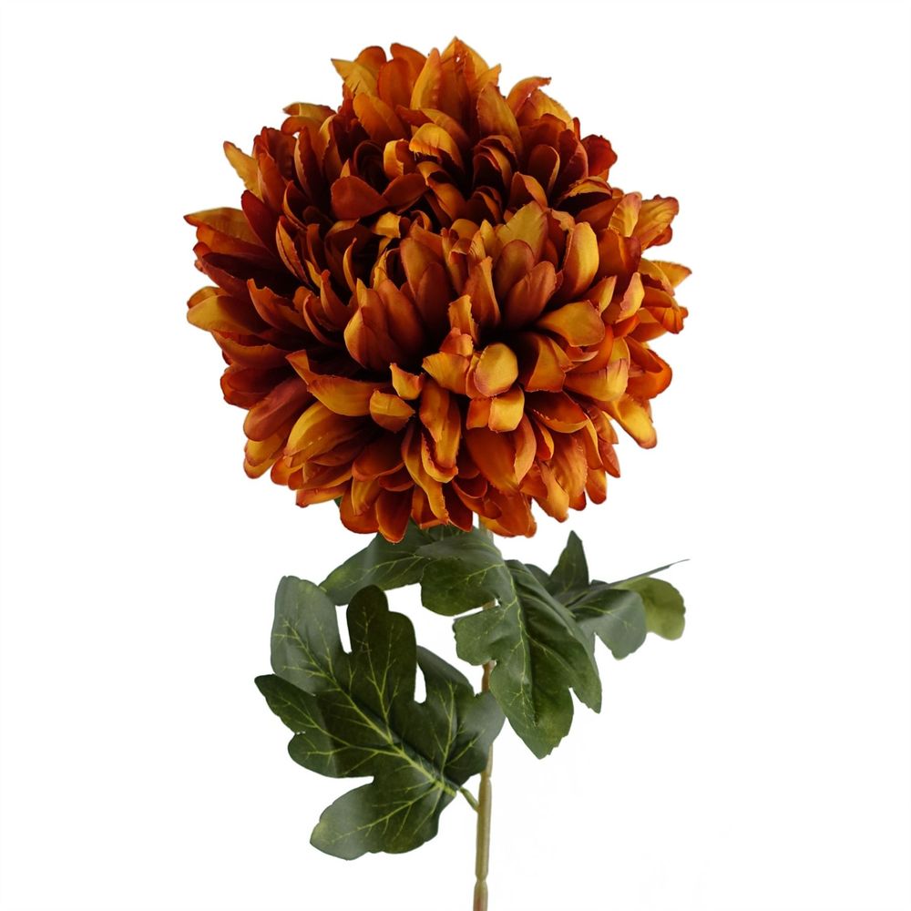 Orange Silk Chrysanthemum - Large 75cm