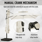 Outdoor Steel Frame Cantilever Umbrella - Durable, Rotating, UV Protection