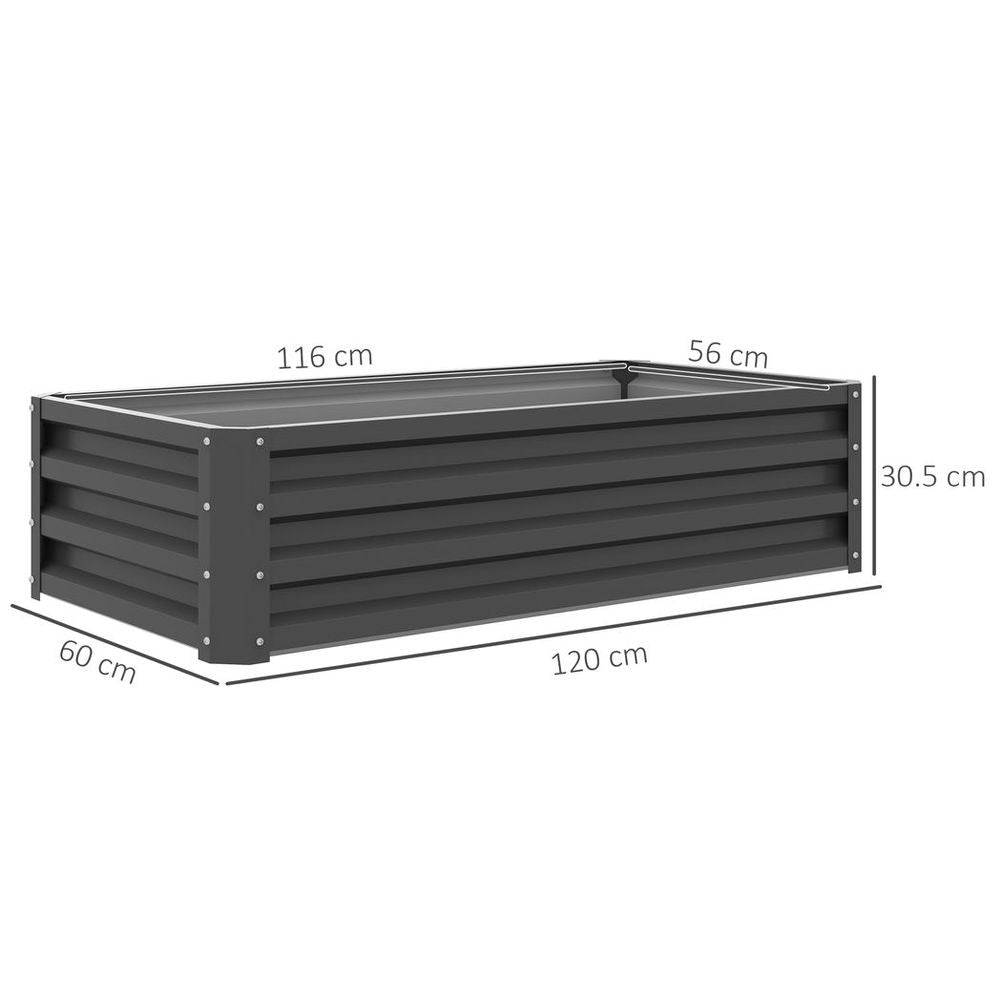 Raised Garden Bed - Elevated Planter Box for Flowers - Light Grey in Grey
