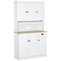 Kitchen Cupboard Storage Cabinet: Stylish + Spacious w/ Adjustable Shelves & Pull-Out Drawer