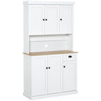Kitchen Cupboard Storage Cabinet: Stylish + Spacious w/ Adjustable Shelves & Pull-Out Drawer