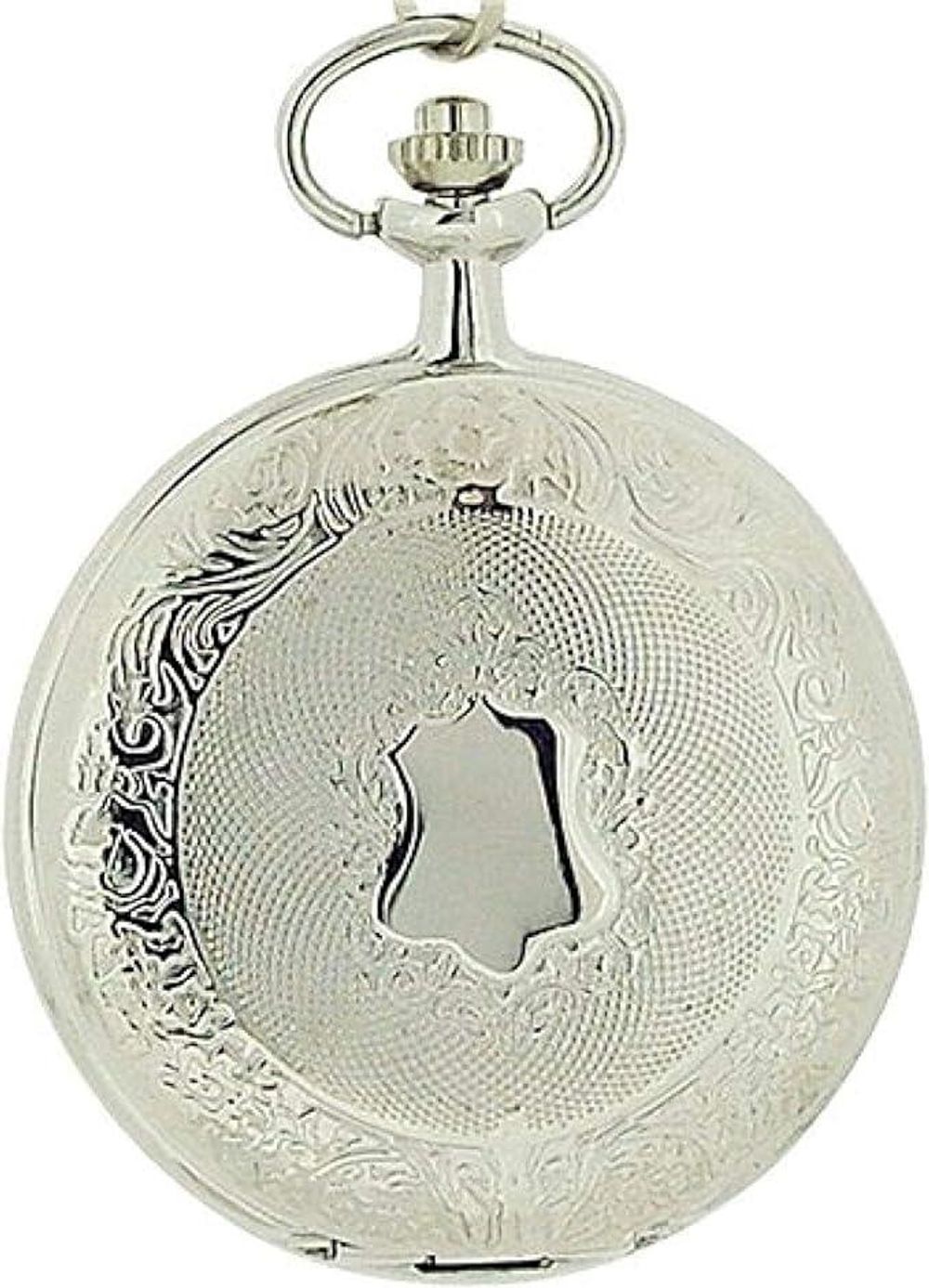 Jakob Strauss Classic Silver Tone & 12 Inch Brass Chain Pocket Watch - NEEDS RE-BATTERY