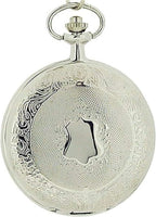 Jakob Strauss Classic Silver Tone & 12 Inch Brass Chain Pocket Watch - NEEDS RE-BATTERY