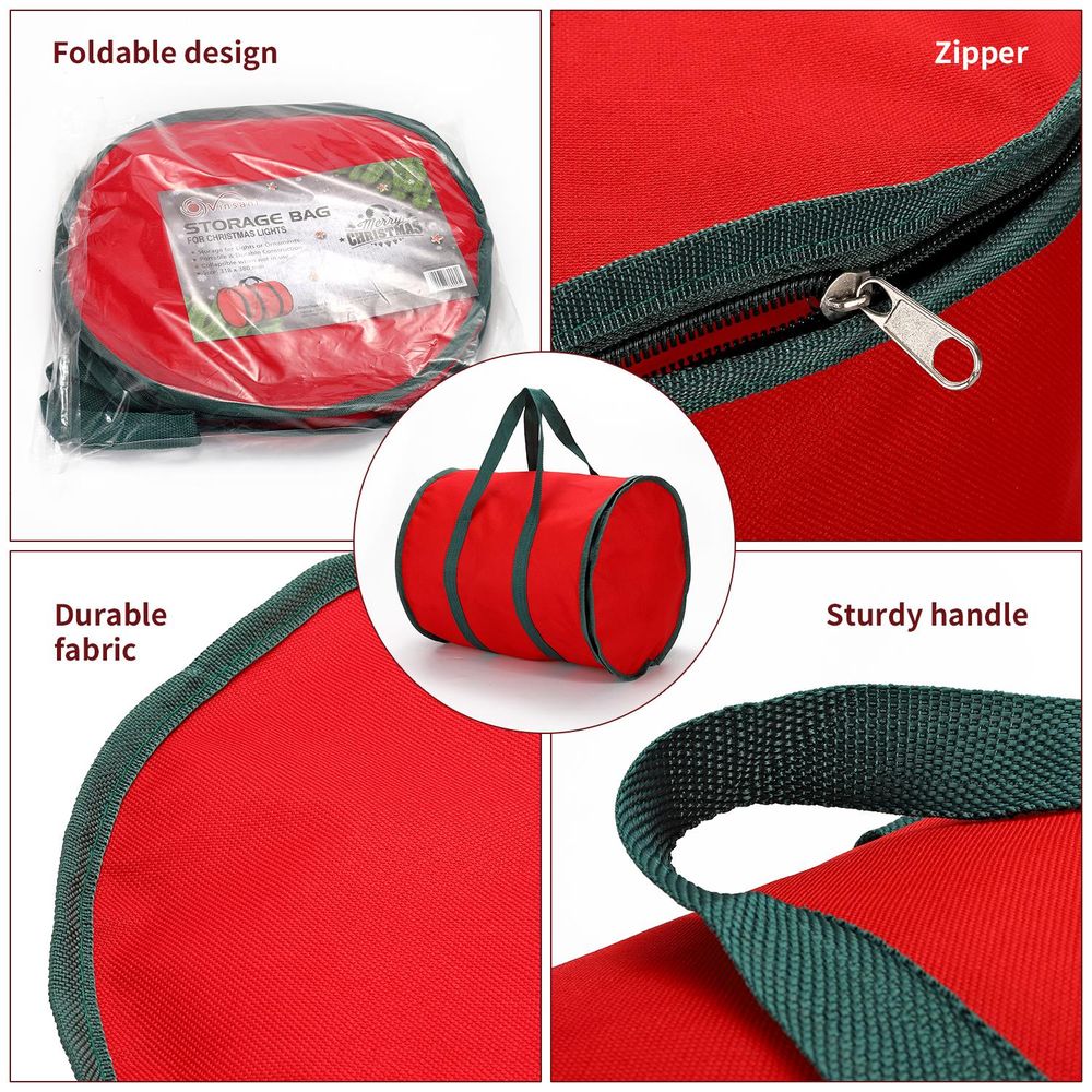 Red Xmas Lights Storage Bag