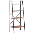 4-Tier Minimalistic Ladder Shelf Unit Steel Frame Home Display Storage