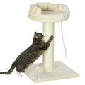 Indoor Cat Tree - Sisal Scratching Post, Spacious Kitten Bed - Cream