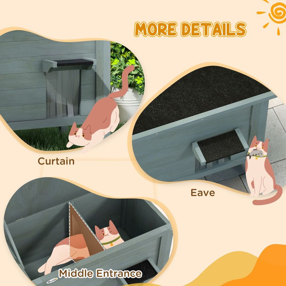 Insulated Outdoor Cat House - Charcoal Grey