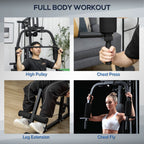 Multi Gym with Weights, Multifunction Home Gym Machine with 45kg Weight Stack for Full Body Workout and Strength Training