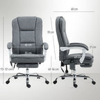 Massage Office Chair, Heated Reclining Desk Chair, Grey