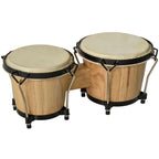 Wooden Bongo Drums, Φ20cm & Φ18cm Bongs w/Drum Head, Percussion Instrument, Drums, Tuning Wrench For Adults Beginners