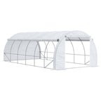 6x3x2m Poly Greenhouse Tent - Steel Frame - White