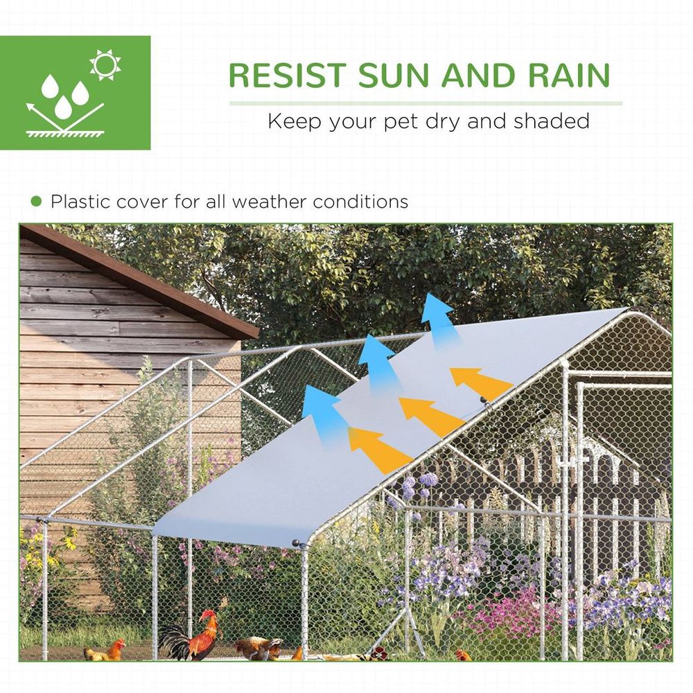 Walk In Chicken Run - High-Quality Galvanised Coop | 6x3x2m | Protect Your Pets | Durable Weather-Resistant Covers