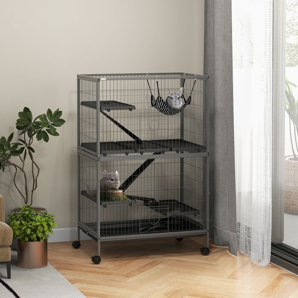 Small Animal Cages: Chinchilla Ferret Kitten on Wheels, Hammock Tray