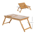 Portable Laptop Desk Notebook Tray PC Bed Table with Drawer Adjustable & Foldable (55L x 35W x 22-30H (cm))
