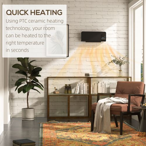 2000W Wall Mounted Ceramic Heater with Remote Control for Home
