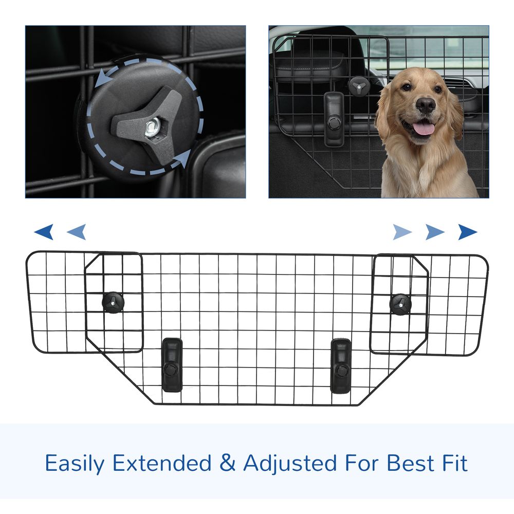 Heavy Duty Pet Dog Guard Wire Mesh Car Barrier Adjustable Auto SUVs Vehicle Fence Safety Grill Black