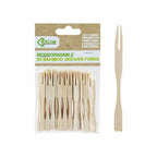50-Pack Eco-Friendly Bamboo Skewer Forks - Ideal for BBQs, Parties, and More