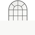 Modern Arch Window Wall Mirror for Living Room Bedroom, 110x62cm, Black