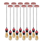 10 Pack Industrial Pendant Light, Lampshade Addable E27 Lamp Holder Light, E27 UK Holder Fitting Set With PVC Cable