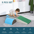 5 Piece Climb and Crawl Activity Play Set Soft Foam Blocks for Baby Toddler Preschooler Indoor Play Equipment Learning Toys Multicolor