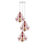 3 Head Round Base Vintage Industrial E27 Ceiling Hanging Light Cage Shade Loft Style Metal Ceiling Pendant Lamp