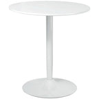 Round Dining Table with Steel Base, Non-slip Pad for Living Room