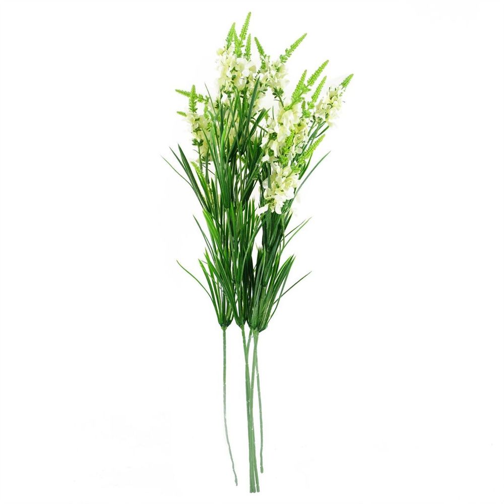 Pack of 6 x 80cm White Larkspur Artifical Stem in White