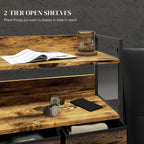 Bedroom Chest of Drawers 7 Drawer Dresser w/ Shelves, Rustic Brown