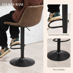 Bar Stools Set of 2, Adjustable 360° Swivel Chairs, Brown. Stylish, Comfortable