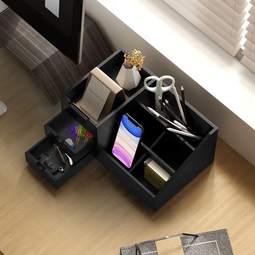 Organiser Holder Multi-Function Storage Caddy Drawers Black