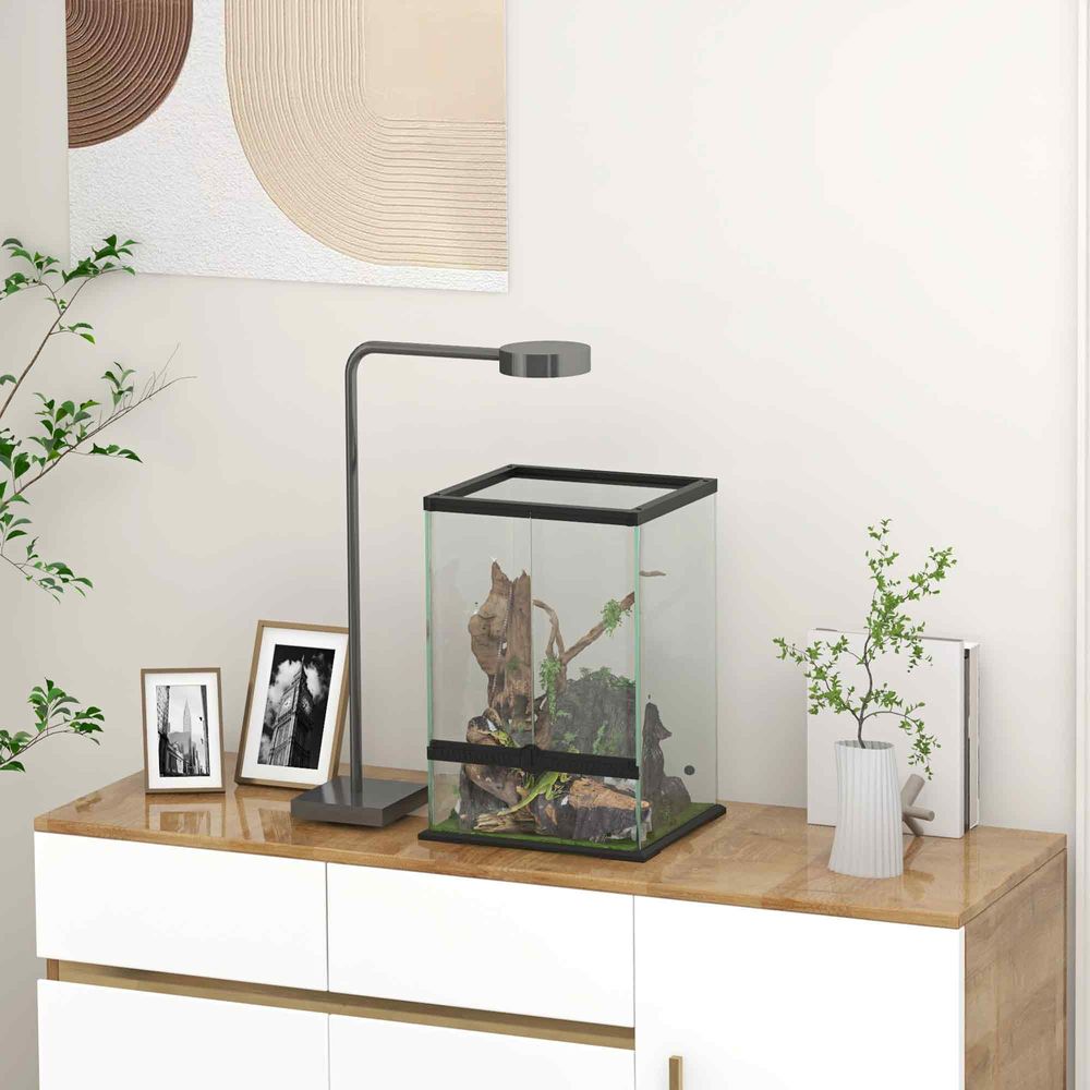 Glass Reptile Terrarium, 40L Vivarium for Lizards Frogs Snakes Turtles