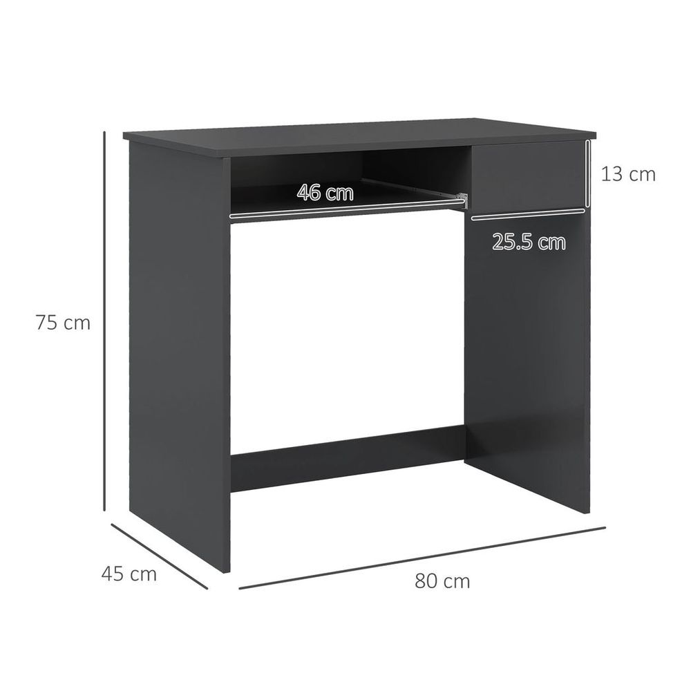 Compact Computer Table, Grey: Space-Saving, Durable, Stylish - Ideal for Study, Office, or Bedroom