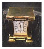 Gold Polished Brass Miniature Clock - French Mantel