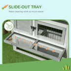 Rabbit Hutch Pet House Outdoor Run Design w/ Water-Resistant Paint Ramp with Level Detail