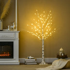 5ft Artificial White Birch Tree Light 96 Warm White Pre-Lit LED Light