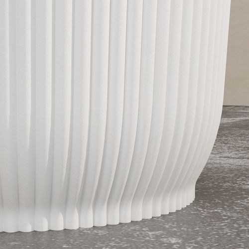 Set of 2 Round Plant Pots Outdoor 22cm for Garden, White