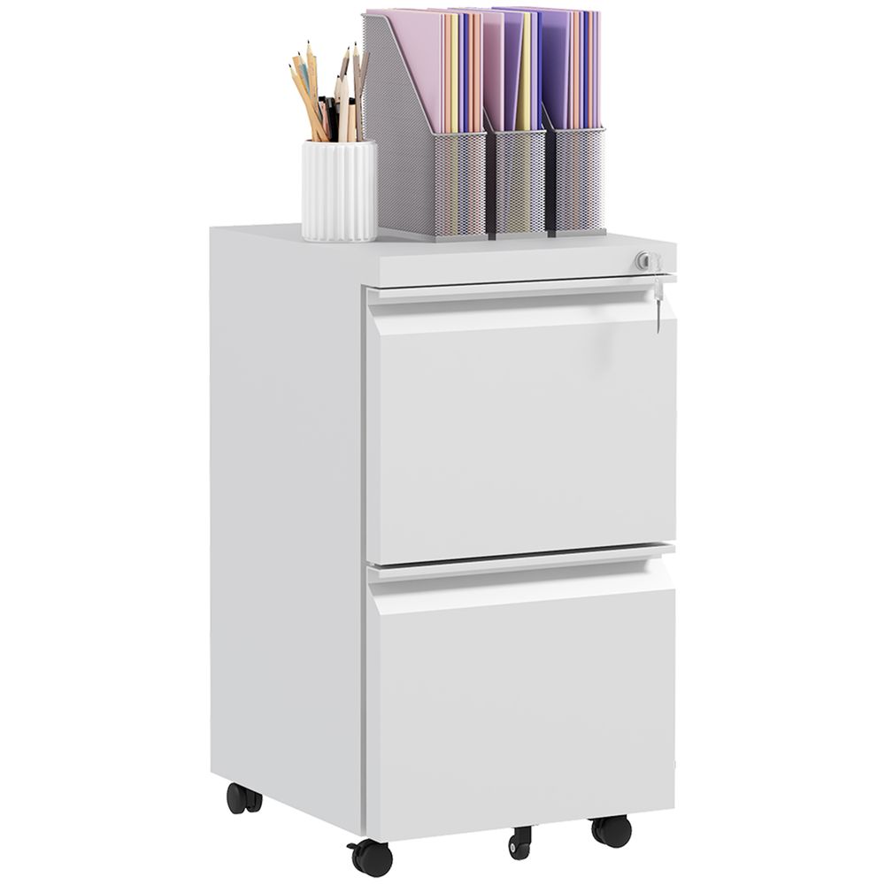 Steel File Cabinet with Lock Hanging Bar for Letter A4 Legal Size White in White
