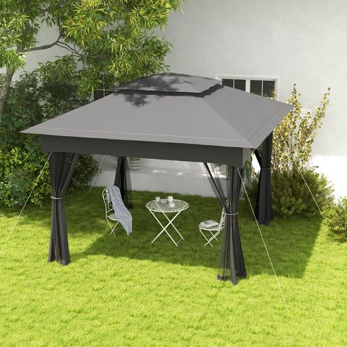 Garden Folding Tent Heavy Duty Pop Up Gazebo for Party Dark Grey