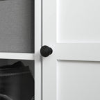 Shoe Storage Bench with Cushion 2 Cabinets for Entryway Hallway White