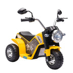 6V Kids Electric Motorbike 3 Wheels Ride On Toy with Horn Headlights Realistic Sounds for Girl Boy 18-36 Months Yellow